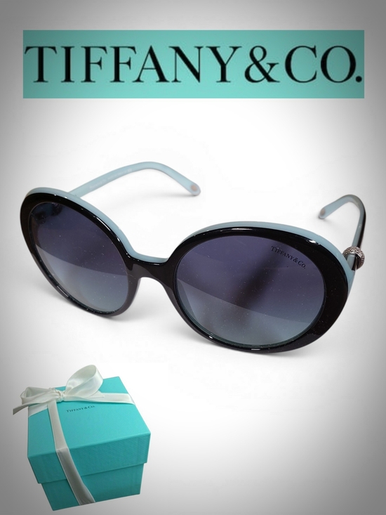Tiffany & Co. Accessories - Tiffany Blue® Oval Sunglasses in Black Acetate w/ Silver Accents, All Inclusive